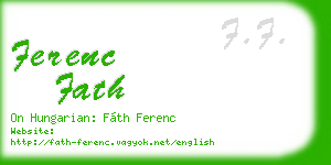 ferenc fath business card