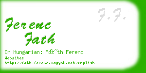 ferenc fath business card